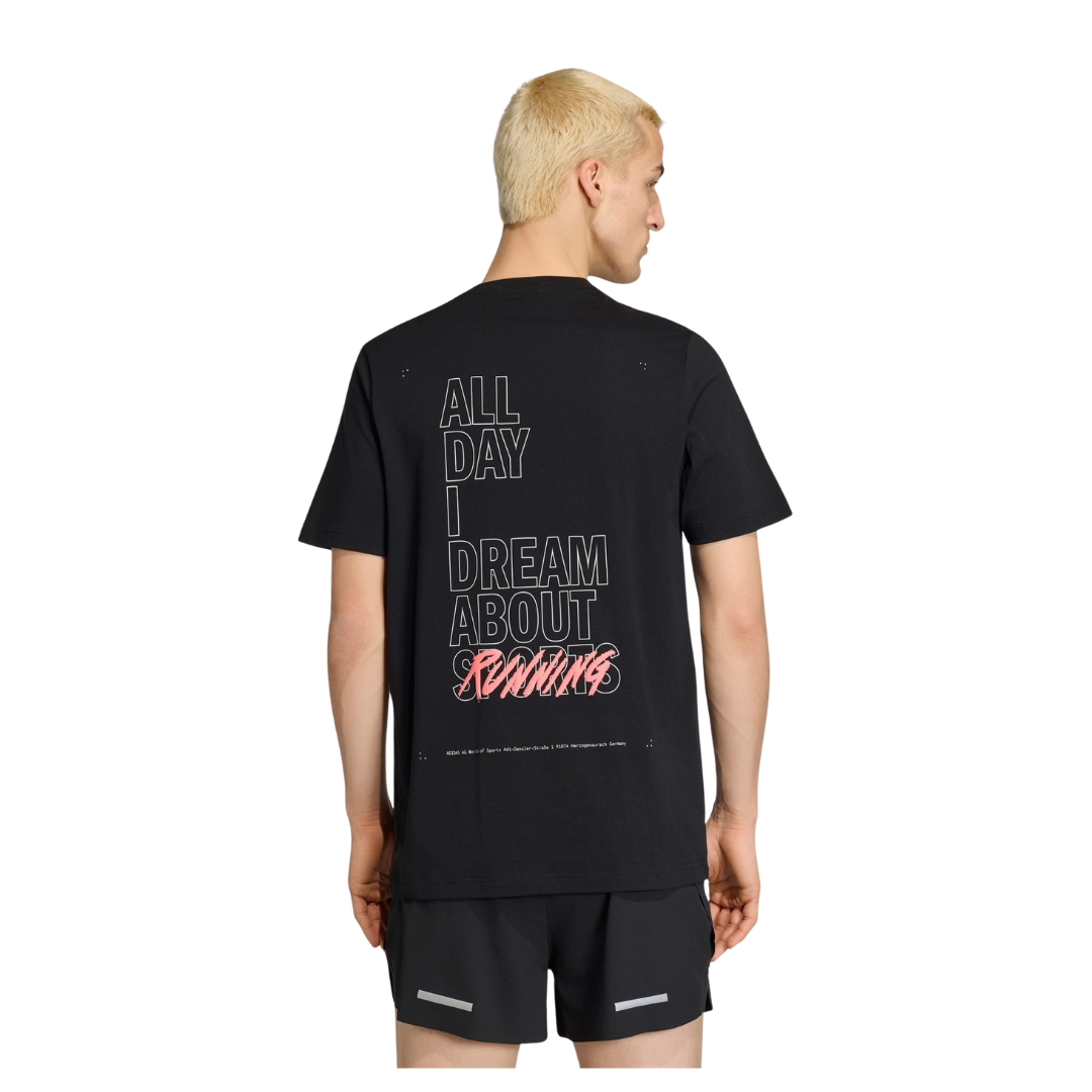 ADIDAS T-SHIRT GRAPHIC SLOGAN RUNNING UOMO
